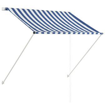Luifel uittrekbaar 150x150 cm blauw en wit 2