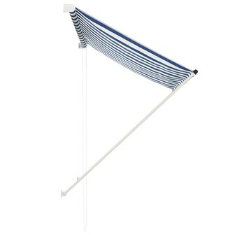 Luifel uittrekbaar 150x150 cm blauw en wit 3