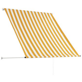 Luifel uittrekbaar 150x150 cm geel en wit 4