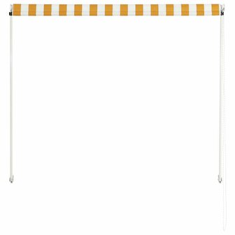 Luifel uittrekbaar 150x150 cm geel en wit 5
