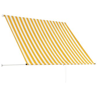 Luifel uittrekbaar 200x150 cm geel en wit 4