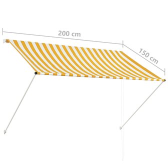 Luifel uittrekbaar 200x150 cm geel en wit 8
