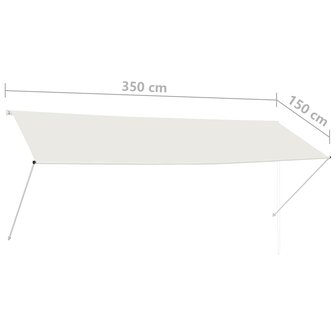 Luifel uittrekbaar 350x150 cm cr&egrave;me 8