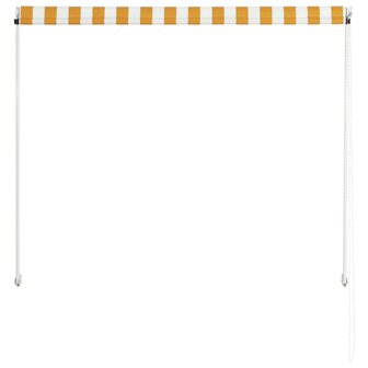 Luifel uittrekbaar 100x150 cm geel en wit 5