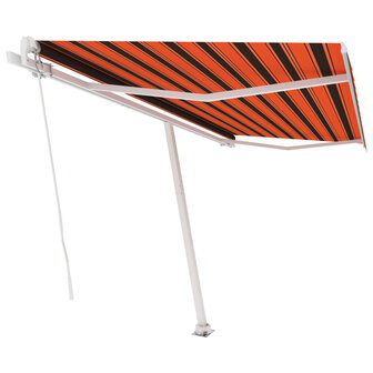 Luifel vrijstaand handmatig uittrekbaar 400x300 cm oranje bruin 2