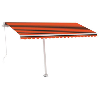 Luifel vrijstaand handmatig uittrekbaar 400x300 cm oranje bruin 3