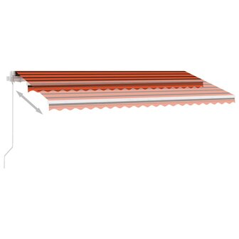 Luifel vrijstaand handmatig uittrekbaar 400x300 cm oranje bruin 4