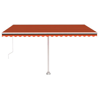 Luifel vrijstaand handmatig uittrekbaar 400x300 cm oranje bruin 5