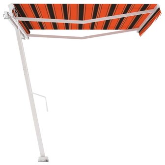 Luifel vrijstaand handmatig uittrekbaar 400x300 cm oranje bruin 6