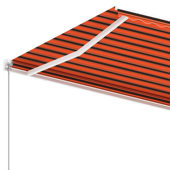 Luifel vrijstaand handmatig uittrekbaar 400x300 cm oranje bruin 7