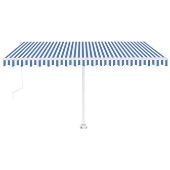 Luifel vrijstaand automatisch 450x300 cm blauw en wit 2