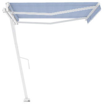 Luifel vrijstaand automatisch 450x300 cm blauw en wit 5