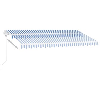 Luifel vrijstaand automatisch 450x300 cm blauw en wit 6