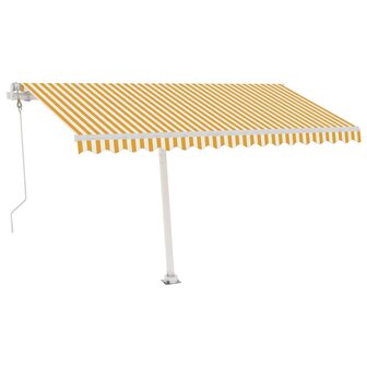Luifel vrijstaand automatisch 450x300 cm geel en wit 2