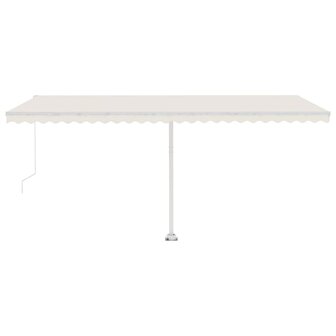 Luifel vrijstaand handmatig uittrekbaar 500x300 cm cr&egrave;mekleurig 5