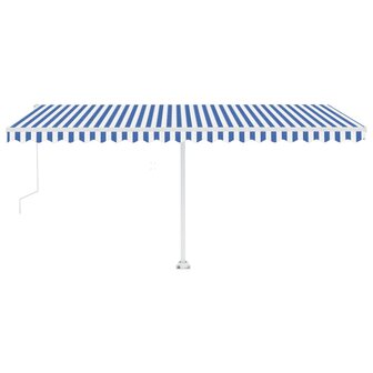 Luifel vrijstaand automatisch 500x300 cm blauw en wit 5