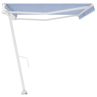 Luifel vrijstaand automatisch 500x300 cm blauw en wit 6