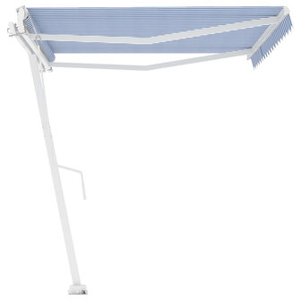 Luifel vrijstaand automatisch 400x350 cm blauw en wit 5