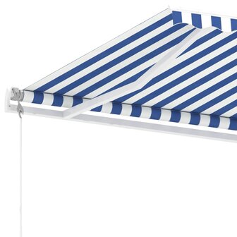 Luifel vrijstaand automatisch 400x350 cm blauw en wit 7