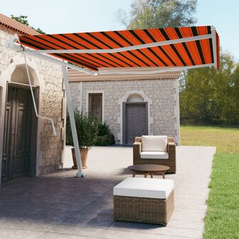 Luifel vrijstaand automatisch 400x350 cm oranje en bruin 1