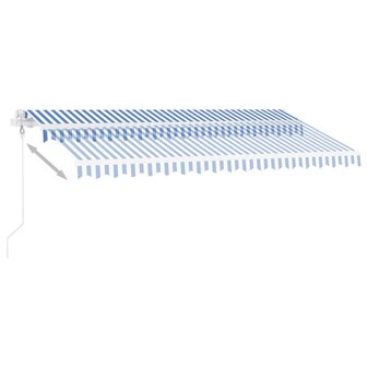 Luifel vrijstaand automatisch 450x350 cm blauw en wit 6