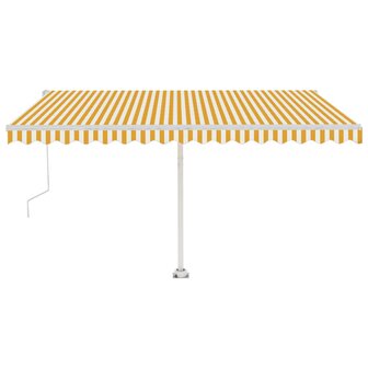 Luifel vrijstaand automatisch 450x350 cm geel en wit 2