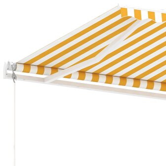 Luifel vrijstaand automatisch 450x350 cm geel en wit 7