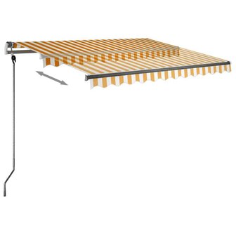 Luifel vrijstaand handmatig uittrekbaar 300x250 cm geel en wit 6