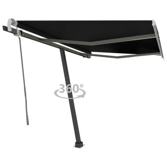 Luifel vrijstaand handmatig uittrekbaar 300x250 cm antraciet 1