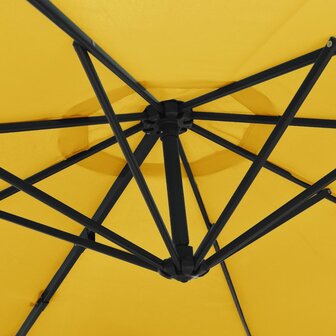 Wandparasol met LEDs 290 cm geel 8