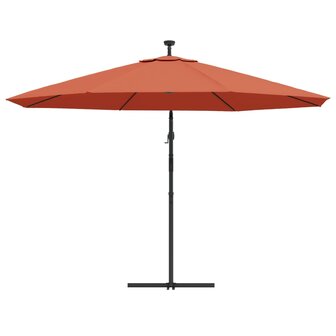 Zweefparasol met LED-verlichting 350 cm terracottakleurig 7