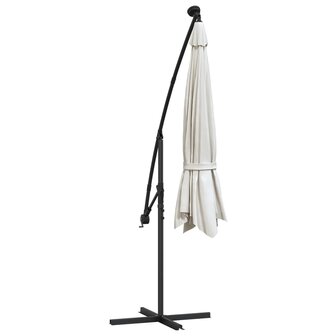 Zweefparasol met LED-verlichting en metalen paal 350 cm zand 8