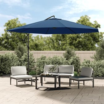 Zweefparasol met aluminium paal 350 cm blauw 1