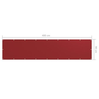 Balkonscherm 90x400 cm oxford stof rood 5