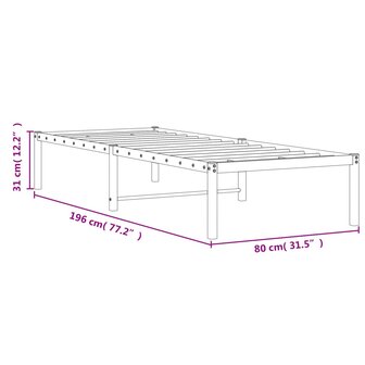 Bedframe metaal zwart 75 x 190 cm 9