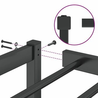 Bedframe metaal zwart 107x203 cm 8