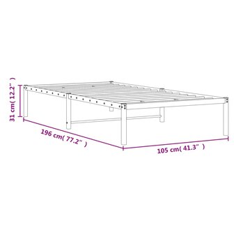 Bedframe metaal wit 100x190 cm 9