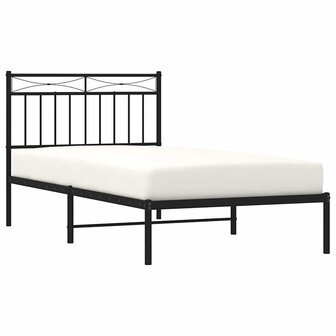 Bedframe met hoofdbord metaal zwart 100x190 cm 4