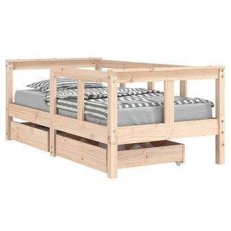 Kinderbedframe met lades 70x140 cm massief grenenhout 2