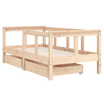 Kinderbedframe met lades 70x140 cm massief grenenhout 3