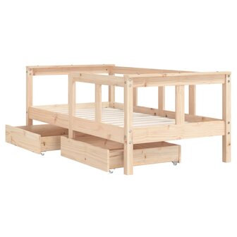 Kinderbedframe met lades 70x140 cm massief grenenhout 4