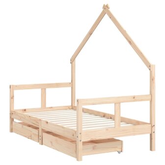 Kinderbedframe met lades 80x160 cm massief grenenhout 3