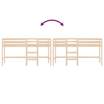 Kinderhoogslaper met ladder 90x190 cm massief grenenhout 8
