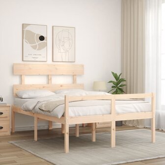 Seniorenbed met hoofdbord massief hout 3