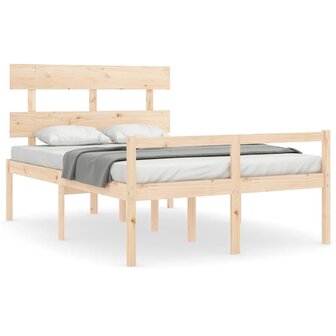 Seniorenbed met hoofdbord massief hout 140x190 cm 2