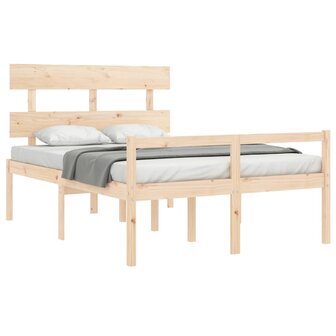 Seniorenbed met hoofdbord massief hout 140x190 cm 4