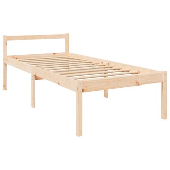 Seniorenbed met hoofdbord massief hout 90x200 cm 5