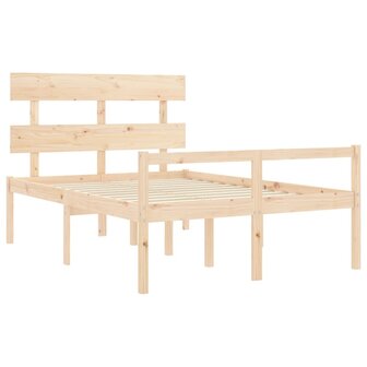 Seniorenbed met hoofdbord massief hout 140x200 cm 5