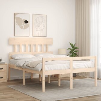 Seniorenbed met hoofdbord massief hout 140x190 cm 3