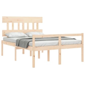 Seniorenbed met hoofdbord massief hout 140x190 cm 4